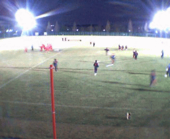 試合前の練習風景